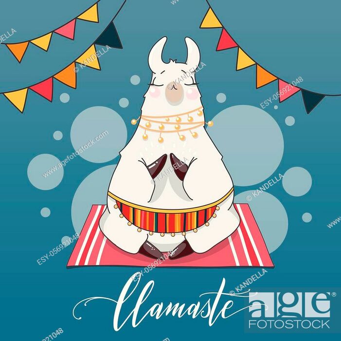 Lama in cartoon style. Namaste quote. Hand drawn vector illustration, Stock  Vector, Vector And Low Budget Royalty Free Image. Pic. ESY-056921048 |  agefotostock