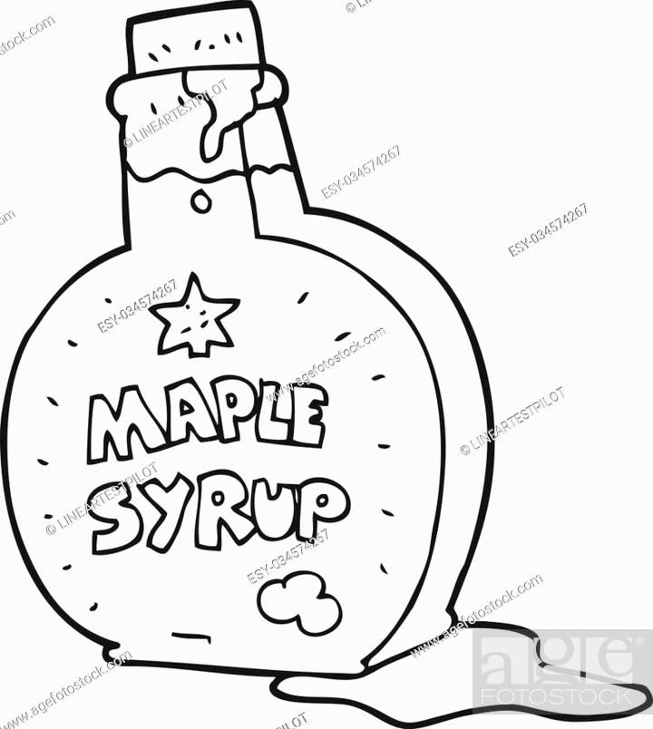 freehand drawn black and white cartoon maple syrup bottle, Stock Vector,  Vector And Low Budget Royalty Free Image. Pic. ESY-034574267 | agefotostock