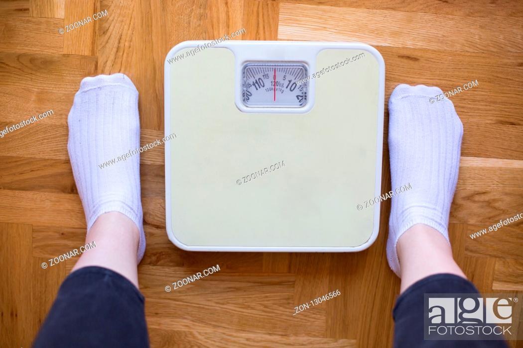Stock Photo: woman has to be afraid overweight.