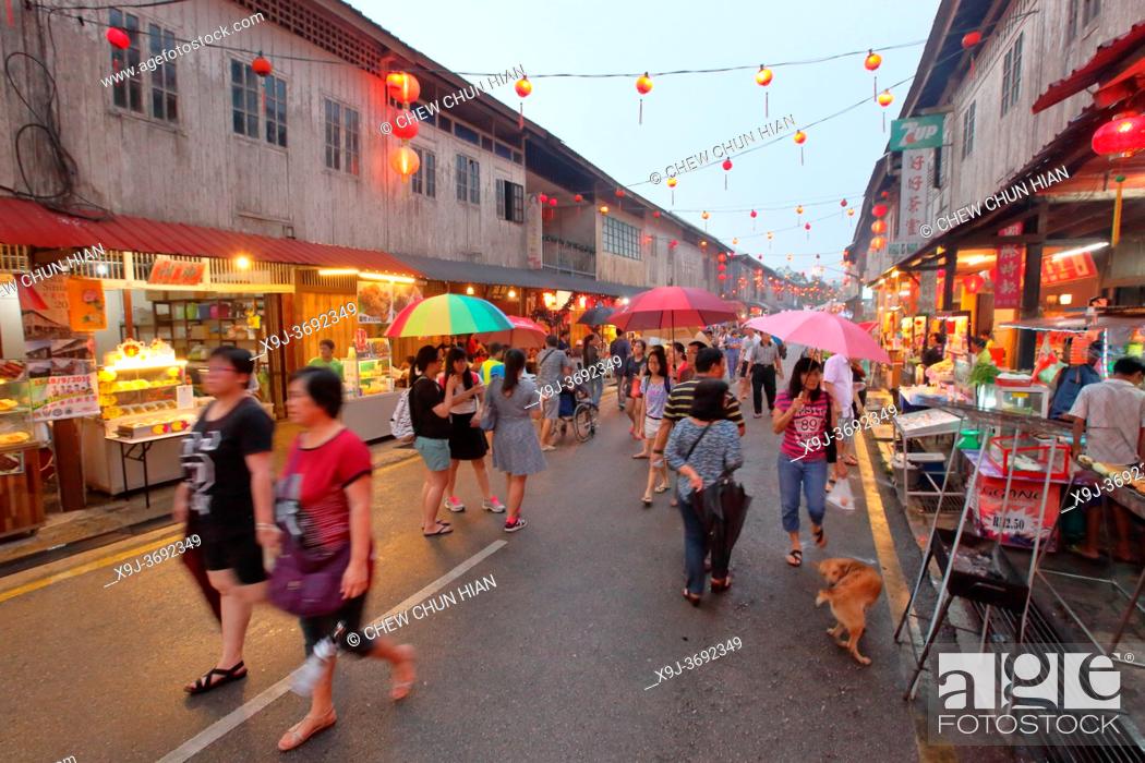 Stock Photo: Week end night market at Siniawan old town street, kuching sarawak, malaysia.