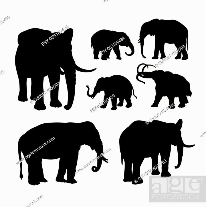 Stock Vector: Elephant African wild animal silhouette. Good use for symbol, icon, mascot, sticker design, element, or any design you want. Easy to use.
