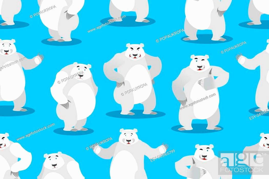 Polar Bear seamless pattern. Set a wild animal. Wild beast with white fur,  Stock Vector, Vector And Low Budget Royalty Free Image. Pic. ESY-045965799  | agefotostock