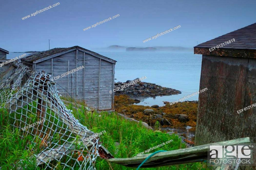 Stock Photo: Old rustic huts.