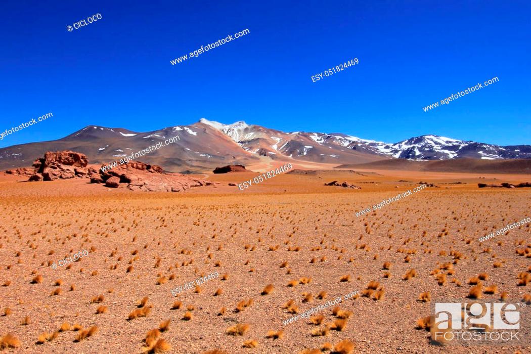 Stock Photo: Beautiful landscape and mountains, Atacama desert, near Paso Sico, Chile.