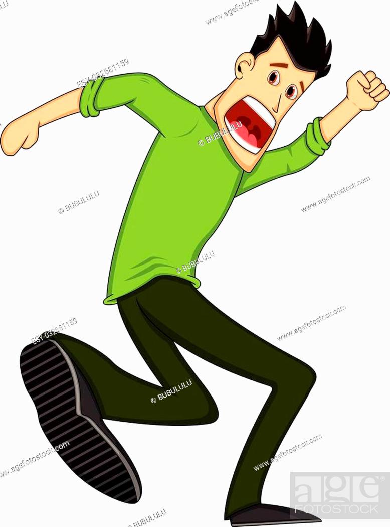 Male running scared cartoon - full color, Stock Vector, Vector And Low  Budget Royalty Free Image. Pic. ESY-032681159 | agefotostock