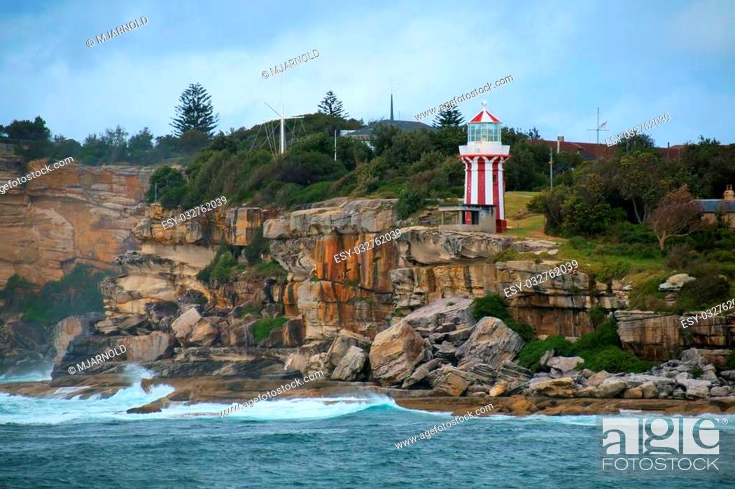 Stock Photo: The Hornby Lighthouse at south head, in Sydney Australia.
