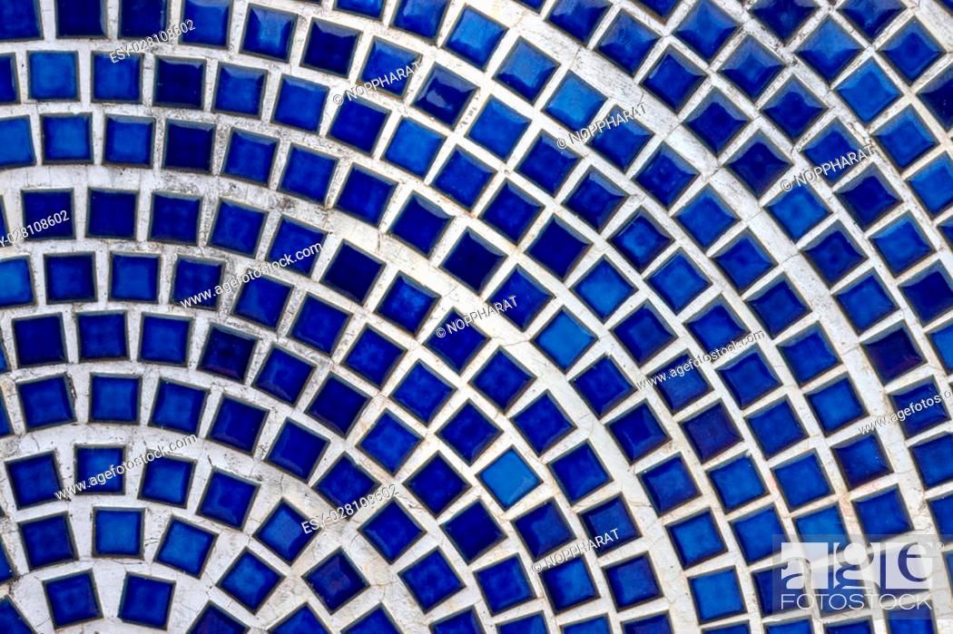 Stock Photo: Blue Mosaic wall.