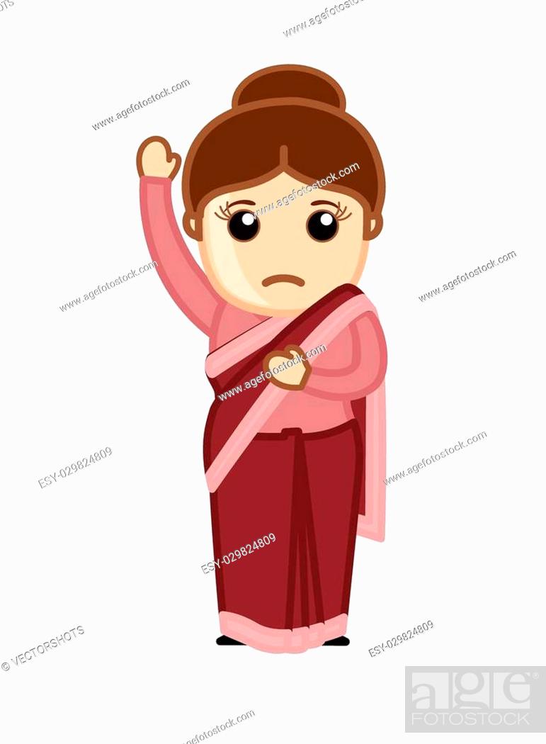 Surprised Cartoon Indian Female Character Vector Illustration, Stock  Vector, Vector And Low Budget Royalty Free Image. Pic. ESY-029824809 |  agefotostock
