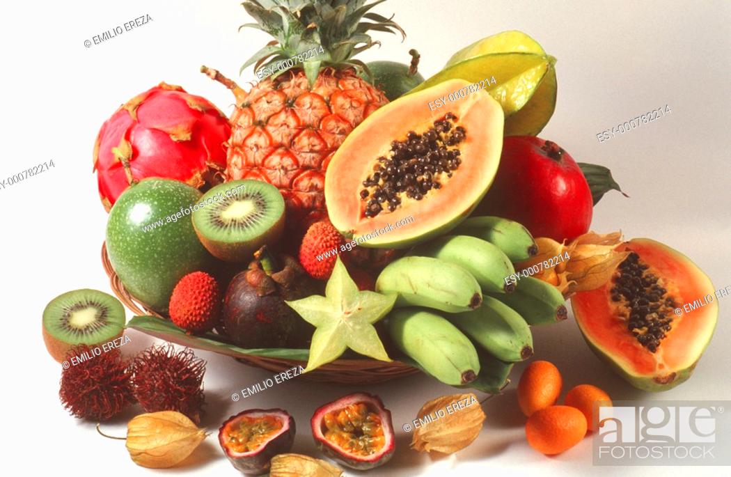 Stock Photo: Tropical fruits.