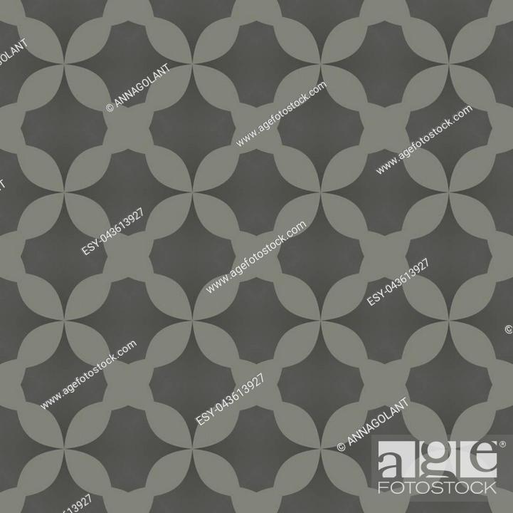 Stock Photo: Design for printing on fabric, Wallpaper, interior items in traditional tile style. Classic ornament of different shades of gray.