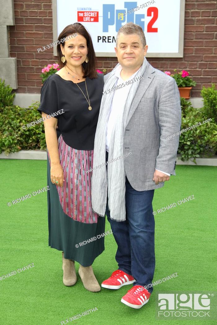 Stock Photo: Patton Oswald (r) and wife Meredith Salenger at the Universal Pictures Premiere of ""The Secret Life Of Pets 2"". Held at the Regency Village Theatre in Los.