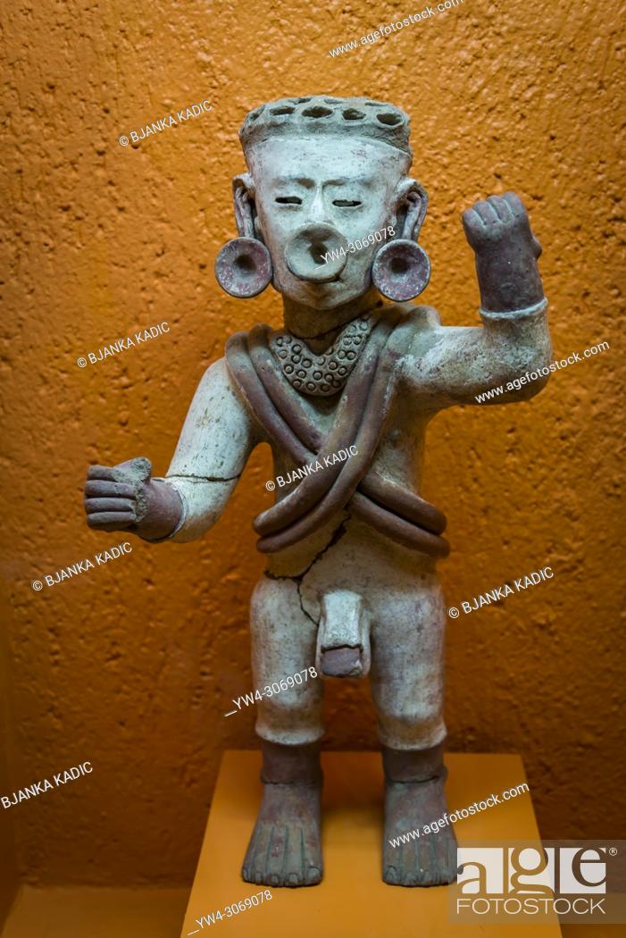 Stock Photo: Pre-Hispanic Art Museum Rufino Tamayo, Xipe god of fertility, Last period, 1100-1521 AD, Oaxaca, Mexico.