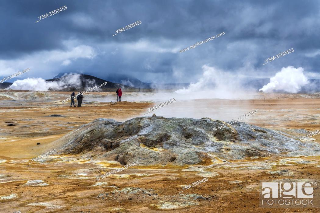 Stock Photo: Geothermal field of Hverir, Northwestern Region, Iceland.