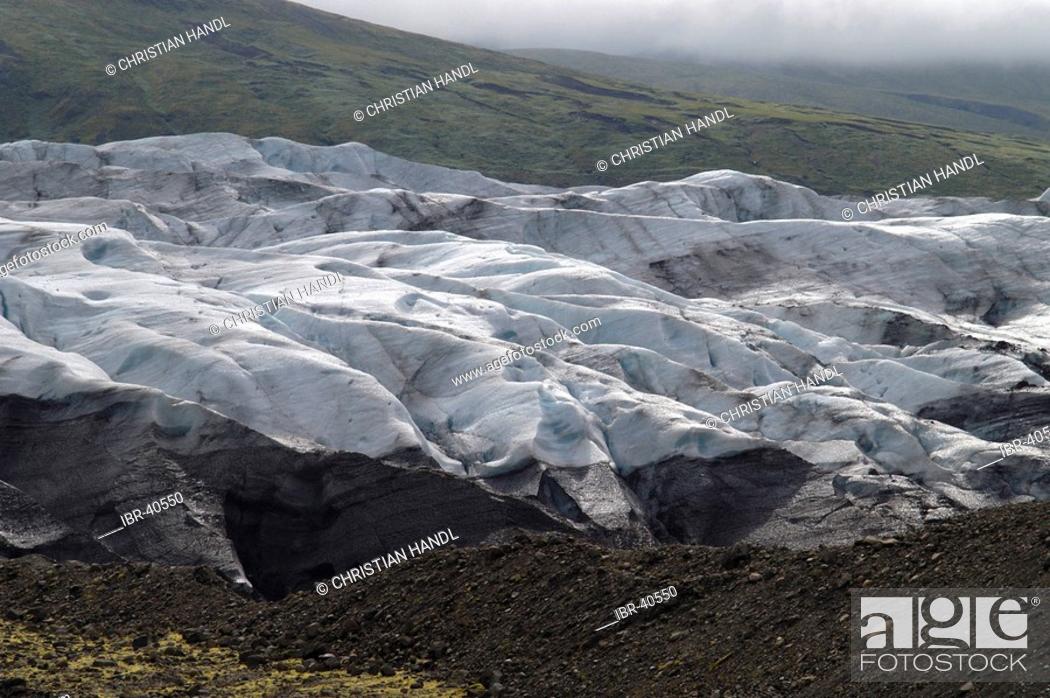 Stock Photo: Glacier tongue of the Svinafellsjökull near the Skaftafell National Park Iceland.