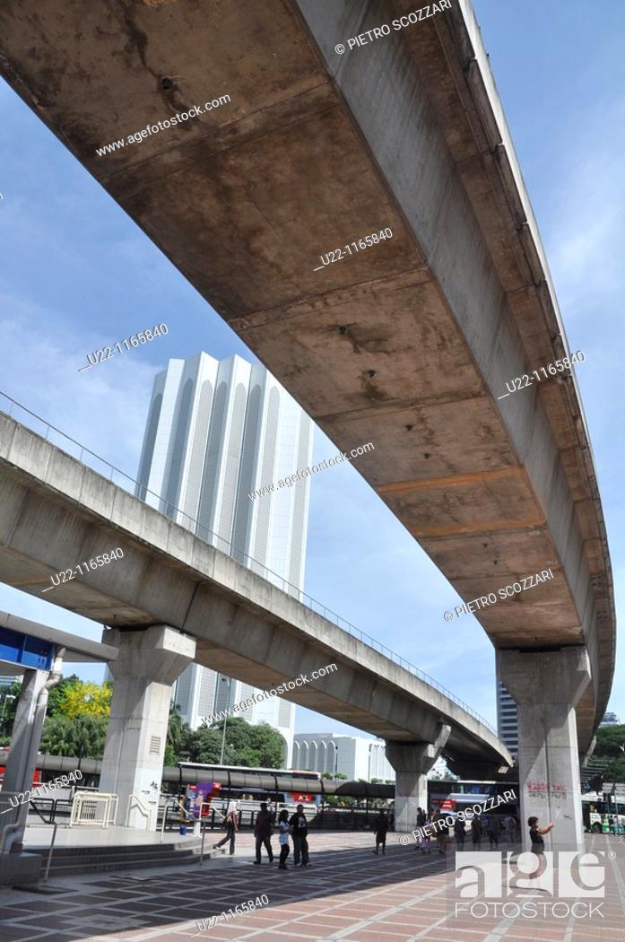 Stock Photo: Kuala Lumpur (Malaysia): some monorail tracks.