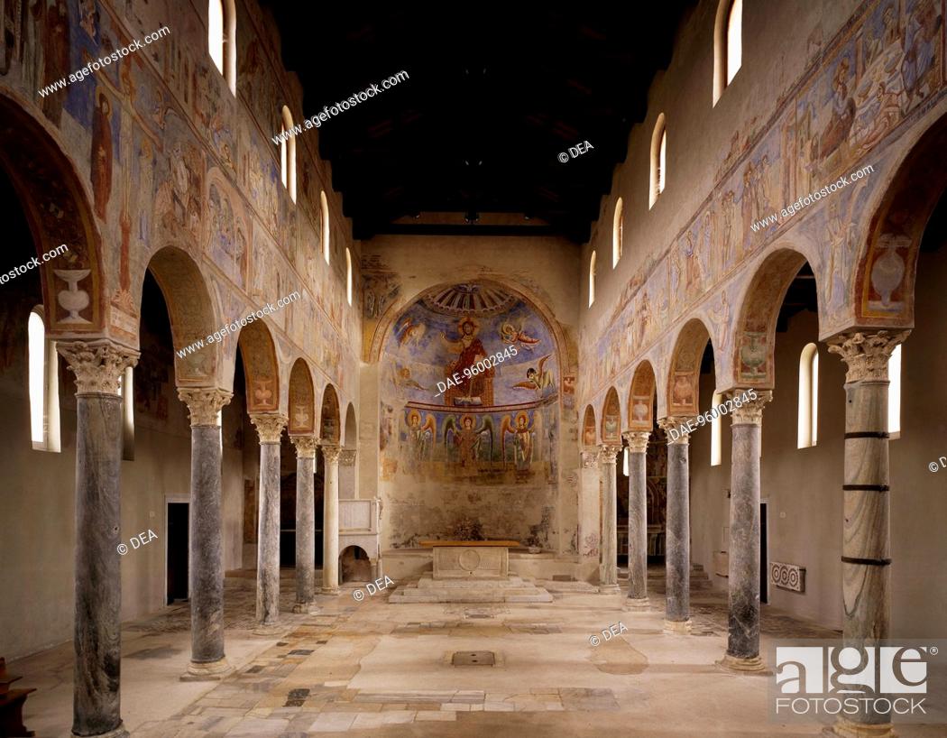 Central nave of the Basilica of Sant'Angelo in Formis, Sant'Angelo in Formis,  Campania, Foto de Stock, Imagen Derechos Protegidos Pic. DAE-96002845 |  agefotostock