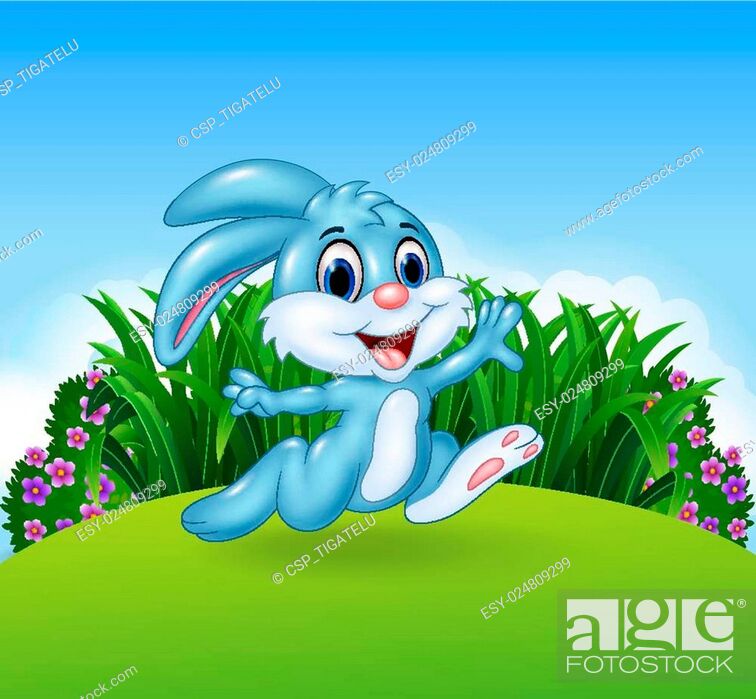 Cartoon bunny running in the jungle, Stock Vector, Vector And Low Budget  Royalty Free Image. Pic. ESY-024809299 | agefotostock