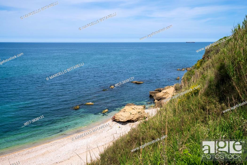 Stock Photo: landscape of adriatic sea coast, in abruzzo, italy.