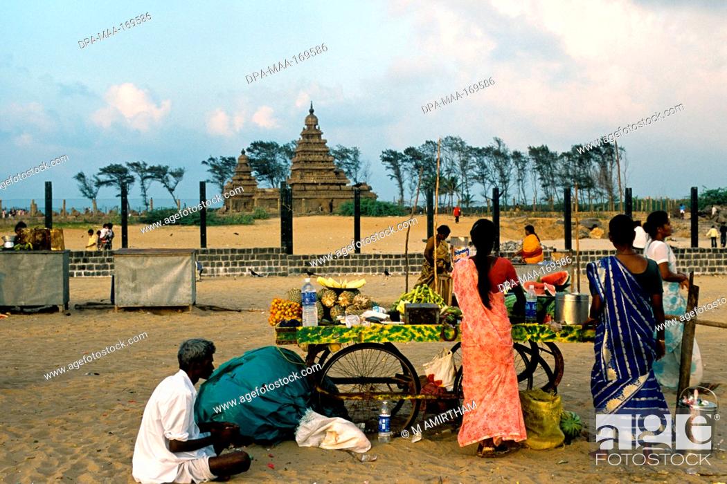Stock Photo: Shore temple in Mahabalipuram Mamallapuram , Tamil Nadu , India.