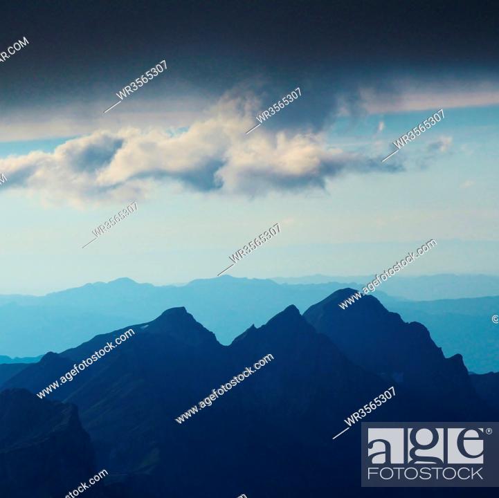 Stock Photo: Evening scene on Mt Titlis.