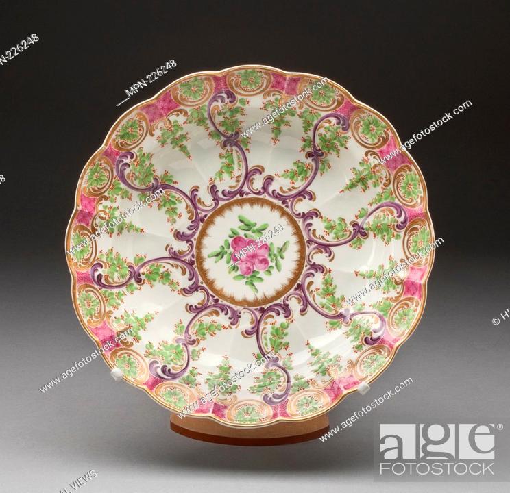 Stock Photo: Dish - About 1775 - Worcester Porcelain Factory Worcester, England, founded 1751 - Artist: Worcester Royal Porcelain Company, Origin: Worcester, Date: 1770-1780.