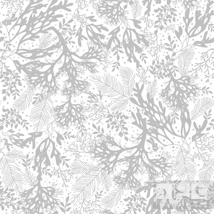 Vector Silver Grey Seaweed Texture Seamless Pattern Background, Stock  Vector, Vector And Low Budget Royalty Free Image. Pic. ESY-056508901 |  agefotostock