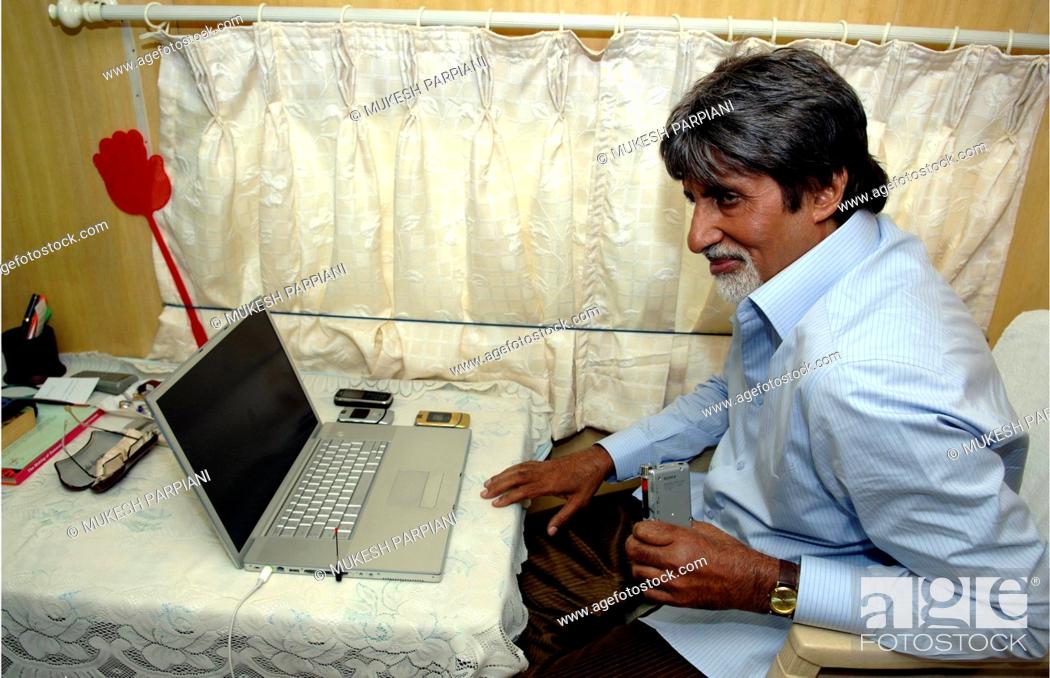 Stock Photo: Indian Bollywood Hindi Film Actor, Amitabh Bachchan, Mumbai, Maharashtra, India, Asia.