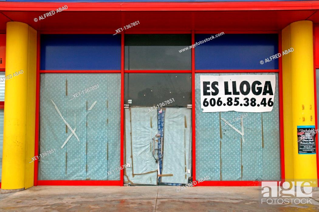 Stock Photo: local rent, shopping center, Cubelles, Catalonia, Spain.