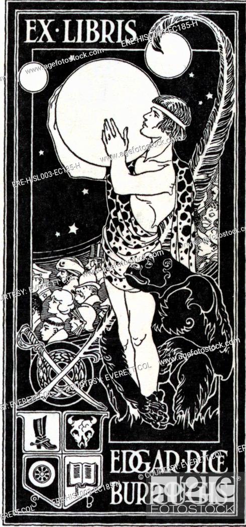 Edgar Rice Burroughs' art nouveau bookplate shows Tarzan holding the planet  Mars, Stock Photo, Picture And Rights Managed Image. Pic.  ERE-HISL003-EC185-H | agefotostock
