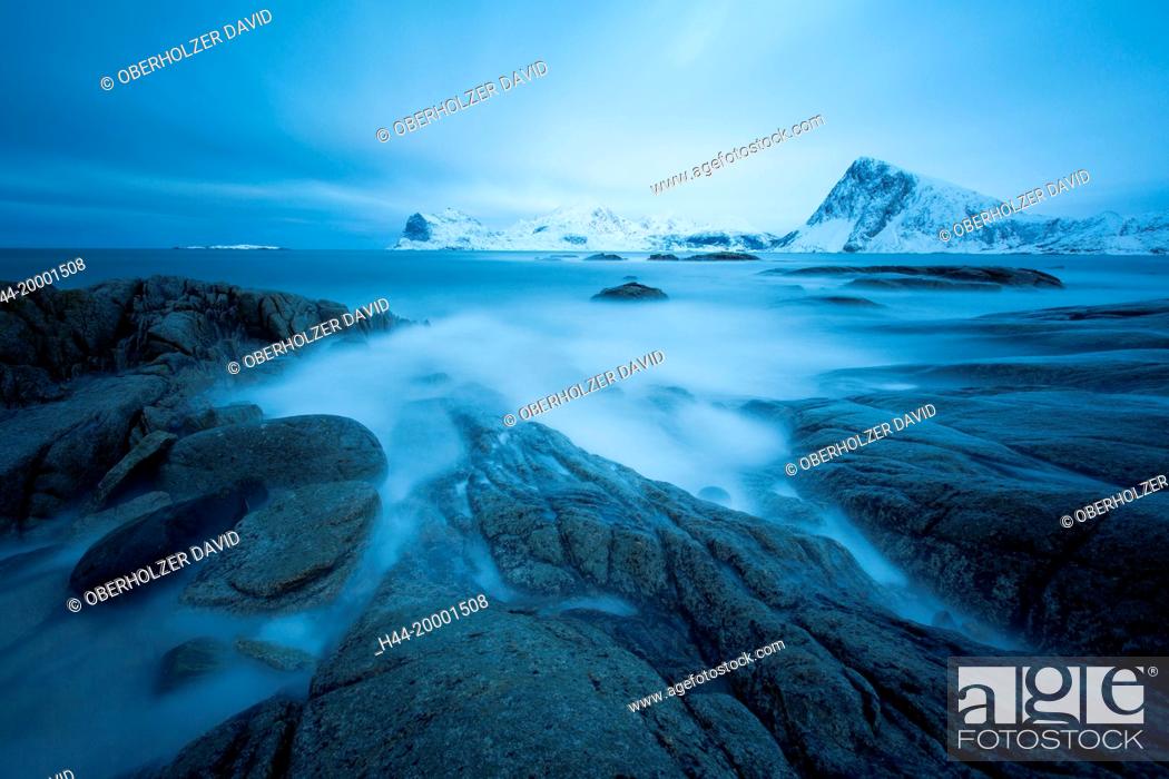 Stock Photo: Lofoten, Myrland, water, winter.