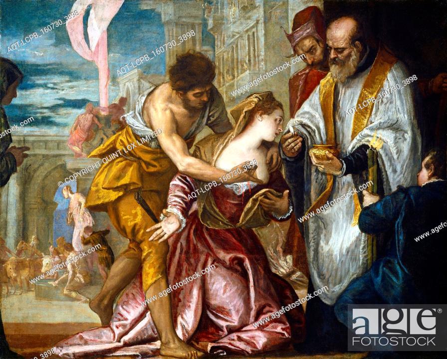 Stock Photo: Veronese, The Martyrdom and Last Communion of Saint Lucy, Italian, 1528 - 1588, c. 1582, oil on canvas.