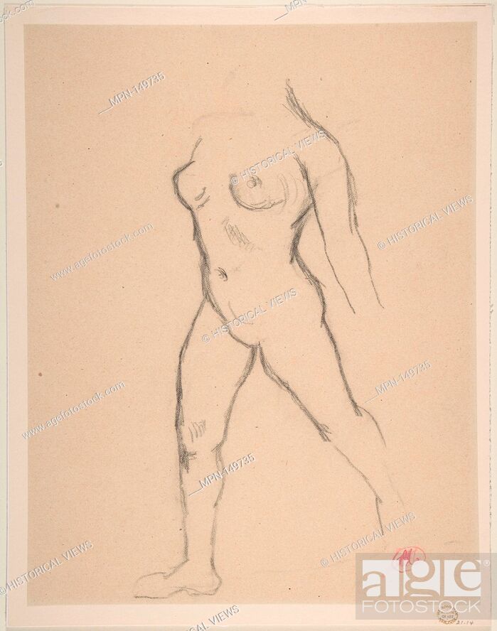 Stock Photo: Study for Action in Chains (Monument to Louis-Auguste Blanqui) or île de France (Woman Walking in Water), 1905-07. Artist: Aristide Maillol (French.