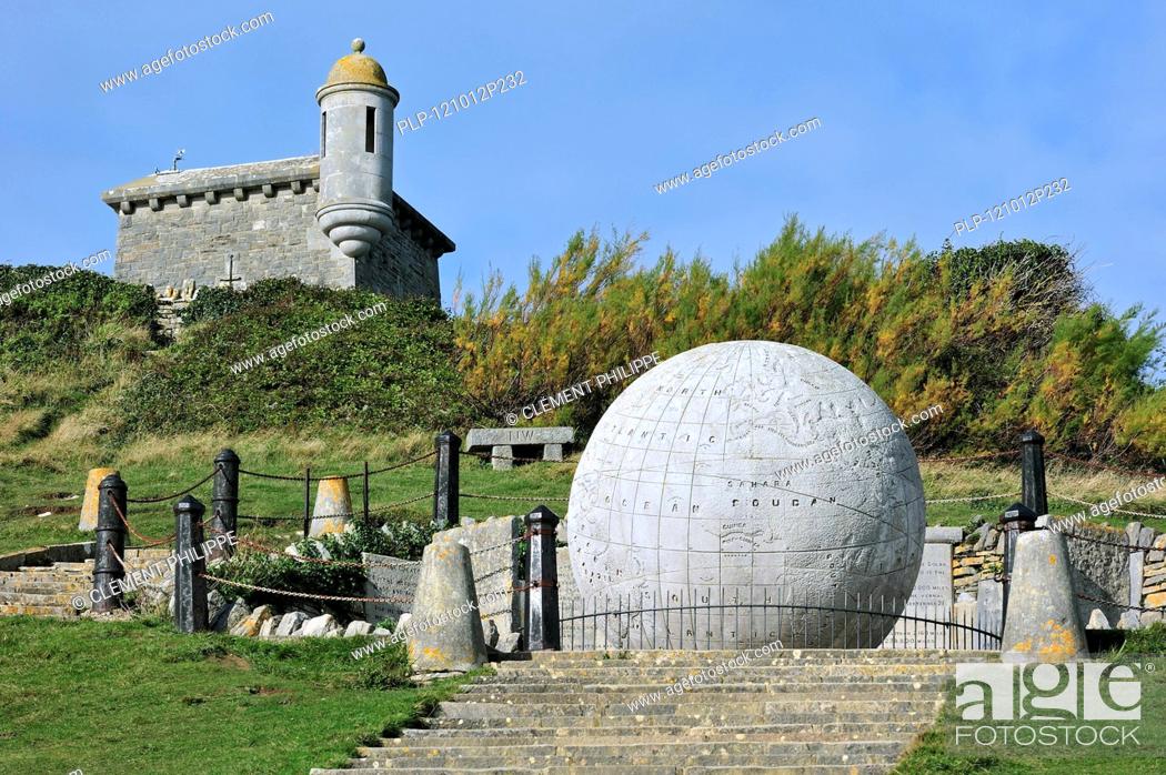 Stock Photo: The Great Globe made of Portland stone near Durston Castle on the Isle of Purbeck along the Jurassic Coast in Dorset, southern England, UK.