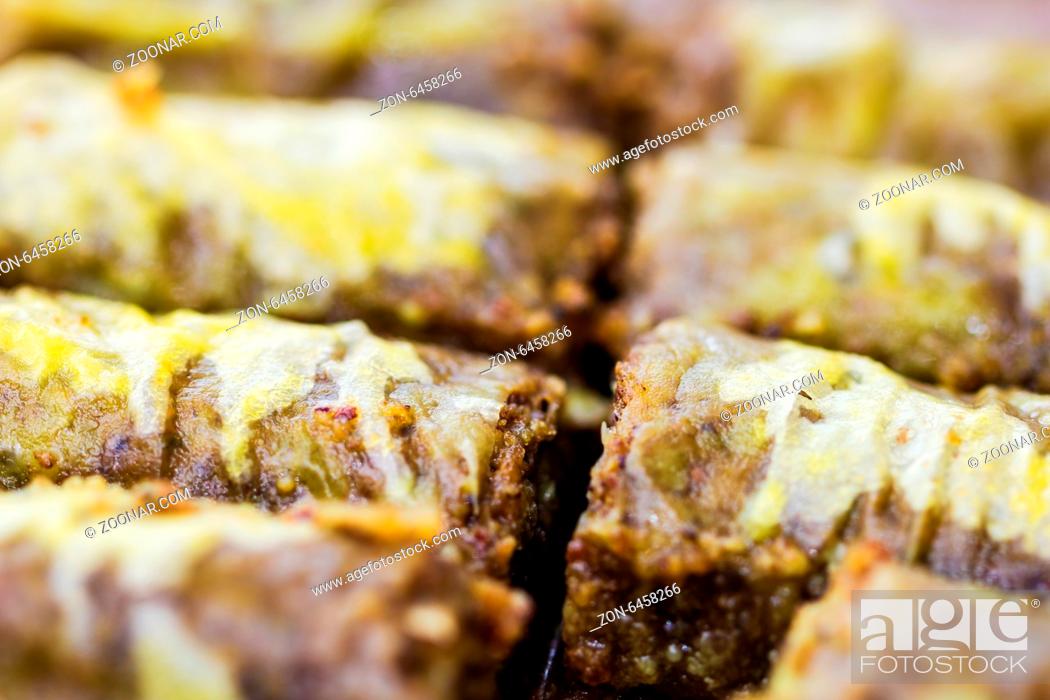 Stock Photo: Turkish baklava, also well known in middle east, close up.