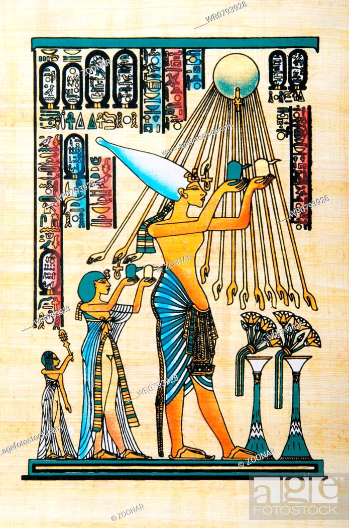 Stock Photo: Egyptian history concept with papyrus.