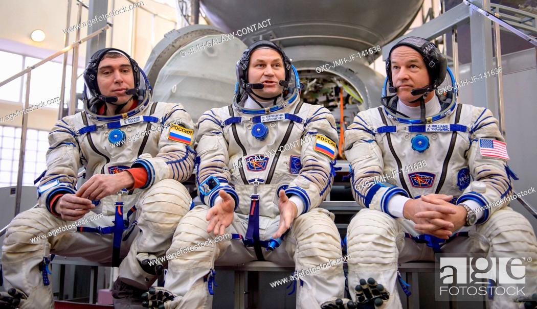 Stock Photo: Expedition 43 backup crew members: Russian cosmonaut Sergei Volkov of the Russian Federal Space Agency (Roscosmos), left.