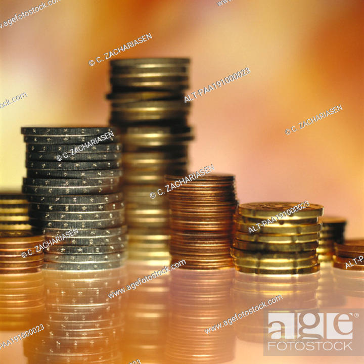 Photo de stock: Stacks of coins.