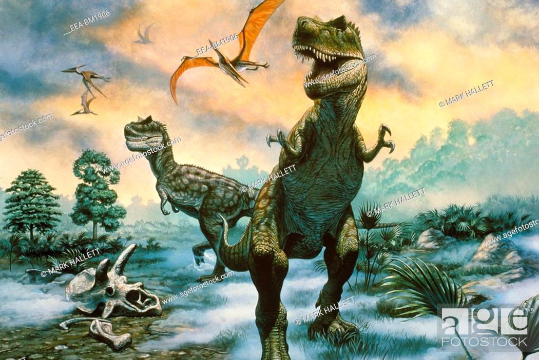 Stock Photo: Tyrannosaurus Tyrannosaurus rex a large carnivorous dinosaur from the late Cretaceous era in North America.