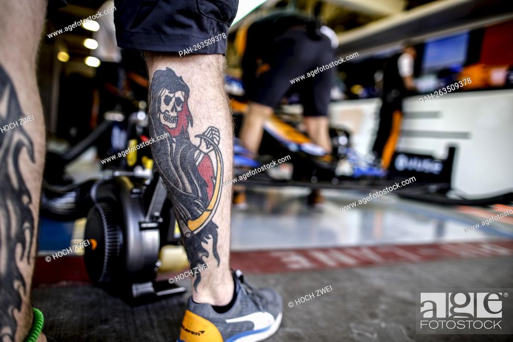 Stock Photo: Mechanic with tattoo, F1 Grand Prix of Mexico at Autodromo Hermanos Rodriguez on November 6, 2021 in Mexico City, Mexico. (Photo by HOCH ZWEI).