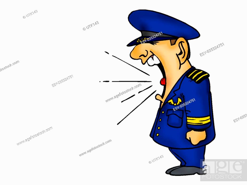 Air Force Cartoon Character Shouting Attention, Stock Photo, Picture And  Low Budget Royalty Free Image. Pic. ESY-035324751 | agefotostock