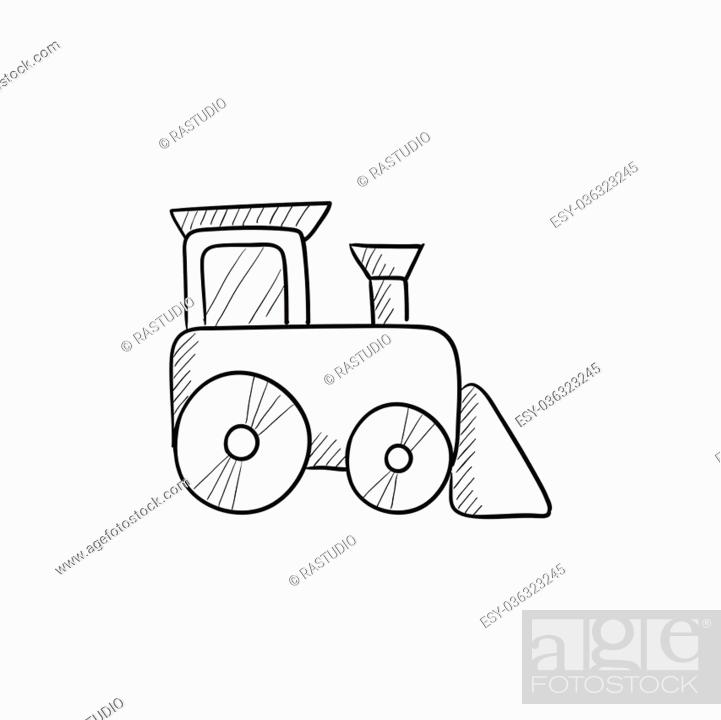 Continuous one line drawing toy train. Cute toy... - Stock Illustration  [84106532] - PIXTA