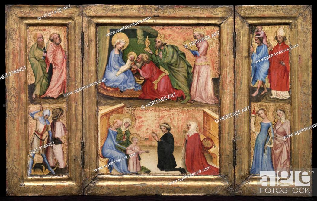 Stock Photo: Triptych with the Adoration of the Magi , c. 1424. Creator: Unknown.