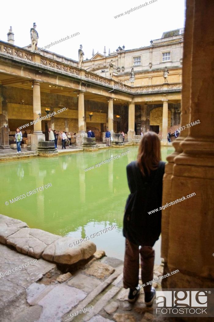 Stock Photo: Roman baths, Bath. Avon, England, UK.