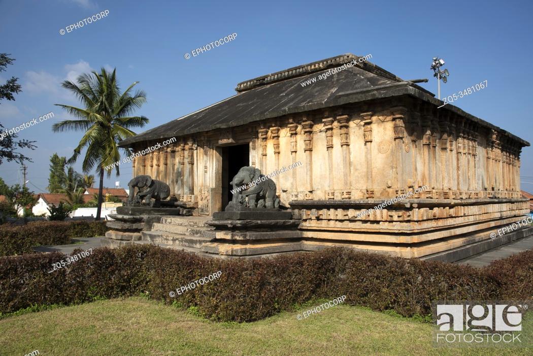 Stock Photo: Veera Narayana temple built during the rule of the Hoysala Empire, Belavadi, Karnataka, India.