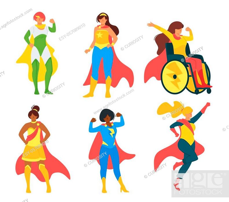 Female superheroes flat vector illustration collection. Women rights  campaigners, Stock Vector, Vector And Low Budget Royalty Free Image. Pic.  ESY-057089010 | agefotostock