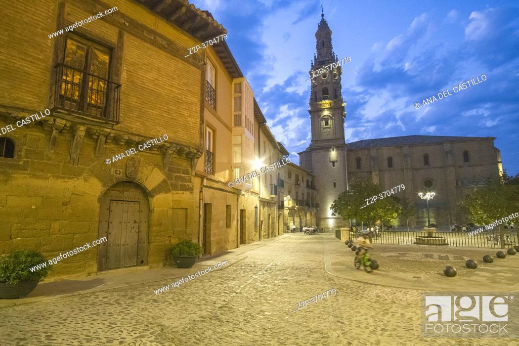 Stock Photo: Briones La Rioja Spain on July, 20, 2020: is part of the Most Beautiful Villages in Spain, la Asuncion the baroque church.