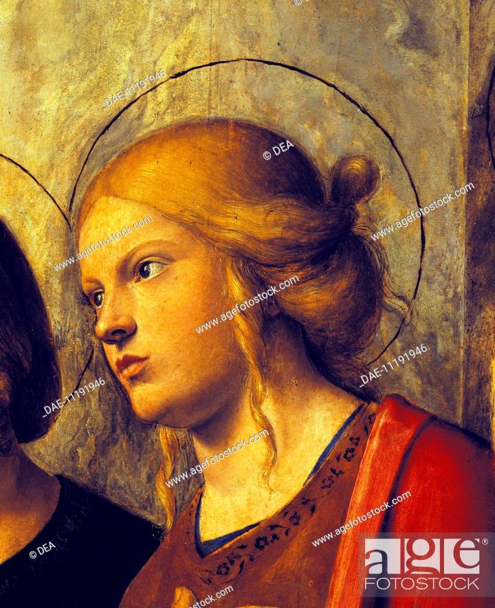 Stock Photo: Saint's face, detail from the Madonna with Child and Saints, by Giovanni Battista Cima da Conegliano (1459-1517).  Parma, Galleria Nazionale (Art Gallery).
