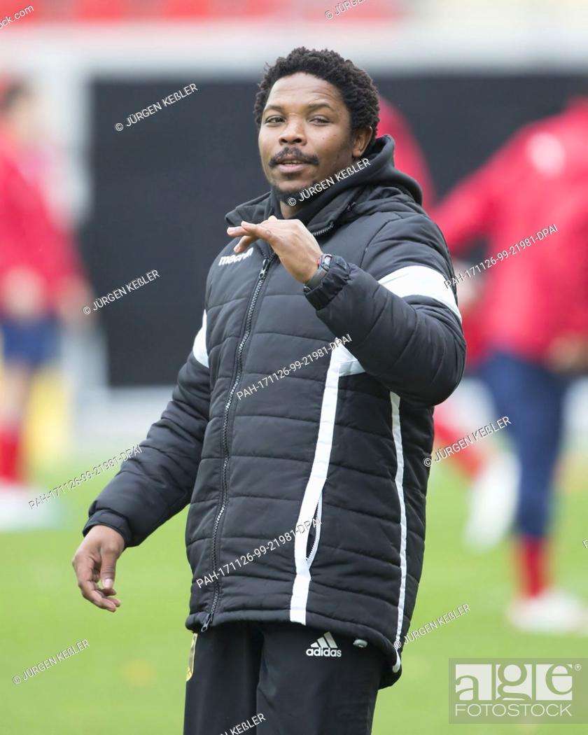 Stock Photo: Germany's coach Vuyo Zangqa gestures during the rugby international match between Germany and Chile in Offenbach, Germany, 25 November 2017.