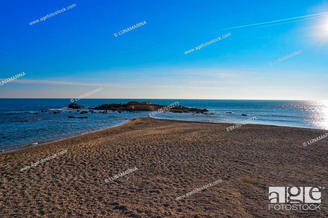 Stock Photo: Morro de Gos beach in El Perello of Tarragona at Costa Dorada Catalonia.