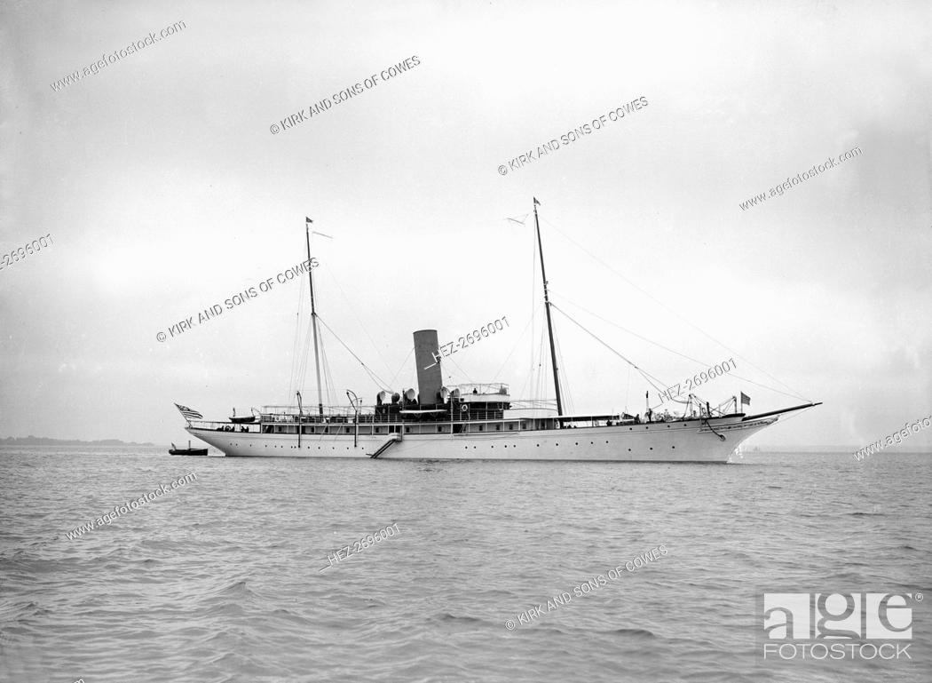 Stock Photo: The steam yacht 'Cassandra', 1913. Creator: Kirk & Sons of Cowes.